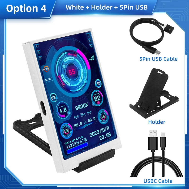 3.5 Inch IPS Type C Secondary Screen – USB LCD Monitor for Computer