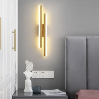 LED Bedroom Wall Lamp – Copper Line Pipe with Acrylic Lampshade