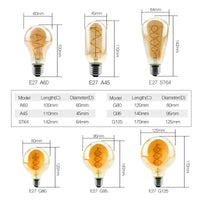 4-Pack Retro Vintage LED Filament Bulbs - Dimmable Decorative Lighting