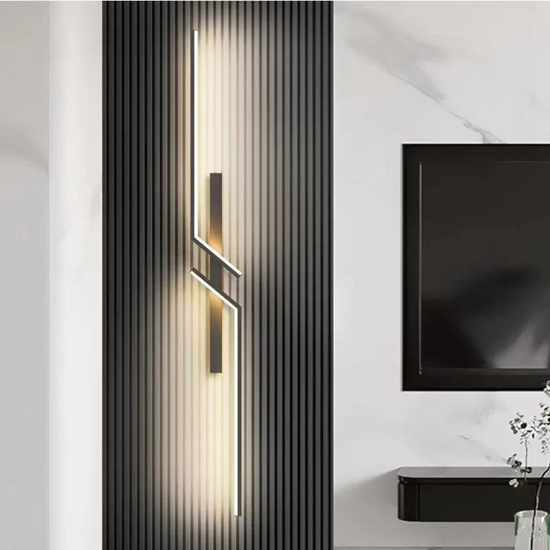 Modern Creative Strip LED Wall Light – Minimalist Bedroom Bedside Sconce