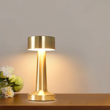 Retro Table Lamp – Metal Touch Decor with LED Rechargeable Night Ligh