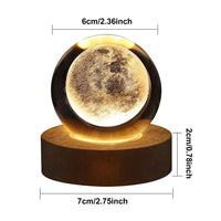 Unique 3D Crystal Ball Lamp – Galaxy and Planetary Projections USB Night Light