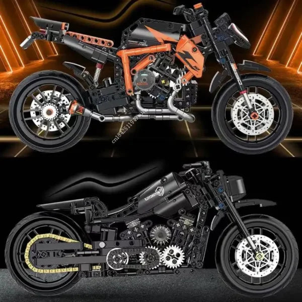 High-Tech Motorcycle Building Set – DIY Model Kit for Creative Builders