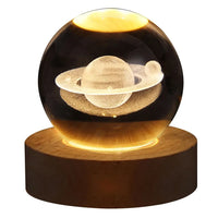 Unique 3D Crystal Ball Lamp – Galaxy and Planetary Projections USB Night Light