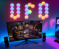 Customizable Hexagonal LED Smart Wall Panels with Audio Sync