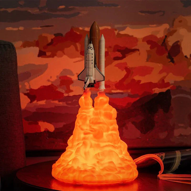 Space Rocket Launch 3D Illusion LED Night Lamp