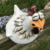 Funny Chicken Fence Decor – Resin Garden Statues