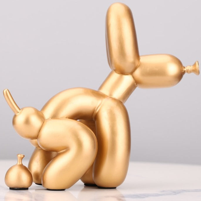 Balloon Dog Doing a Poop Sculpture
