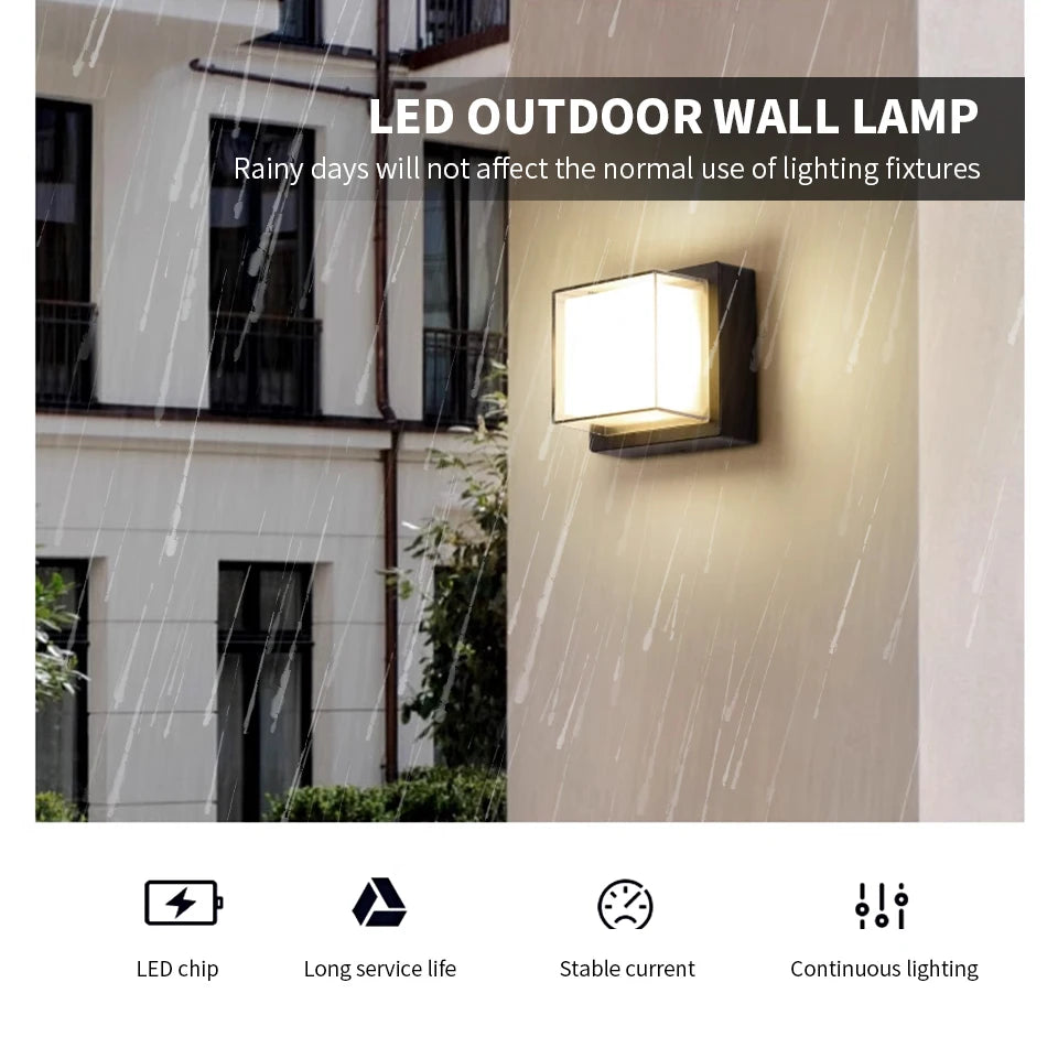 LED Outdoor Wall Light – Waterproof IP66 with Motion Sensor