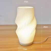 French Cream Style 3D Desk Lamp – Pleated Design for Bedroom, Study, and Coffee Shop