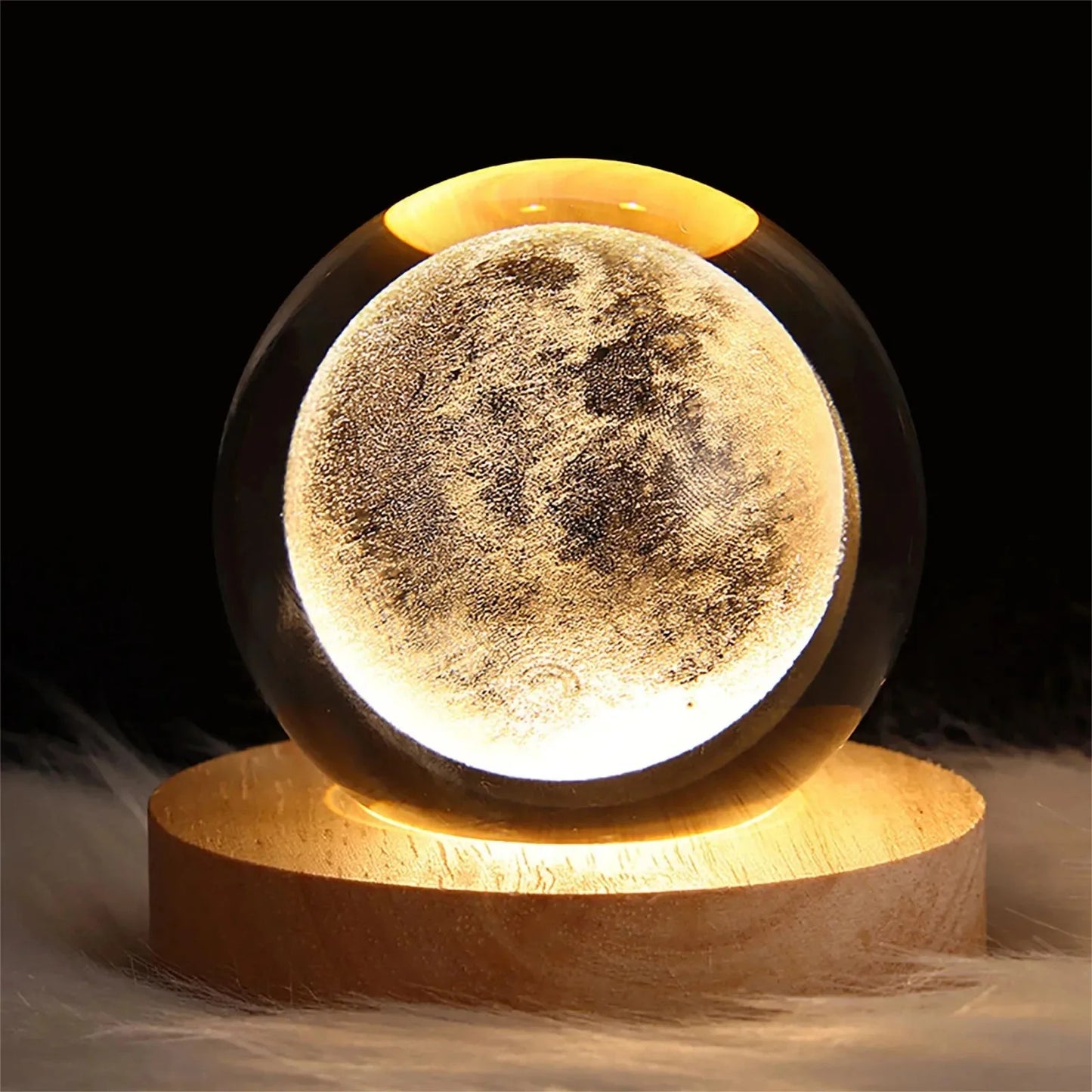 Unique 3D Crystal Ball Lamp – Galaxy and Planetary Projections USB Night Light