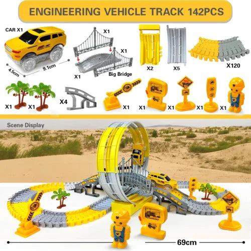 Children Engineering Building Railroad Track Set