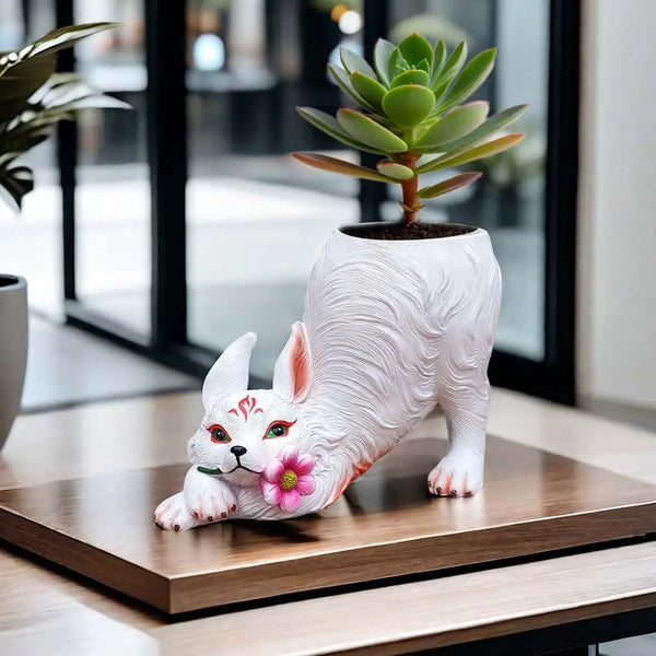 Cat Statue Flowerpot – Handcrafted Decorative Flower Basket