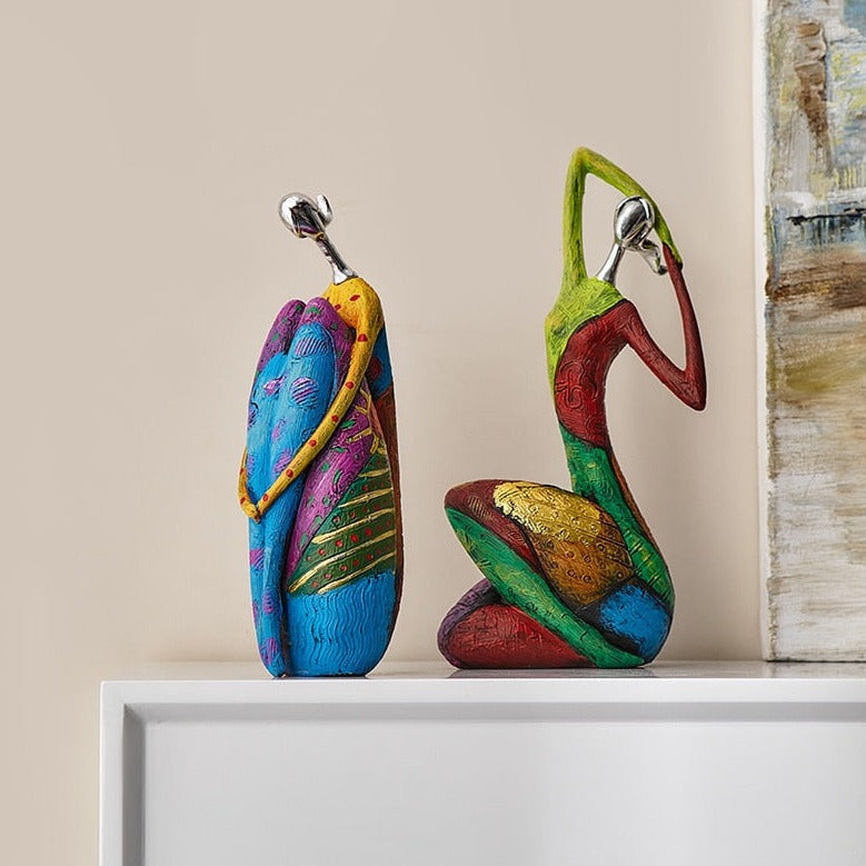 Abstract Colorful Women Sculptures