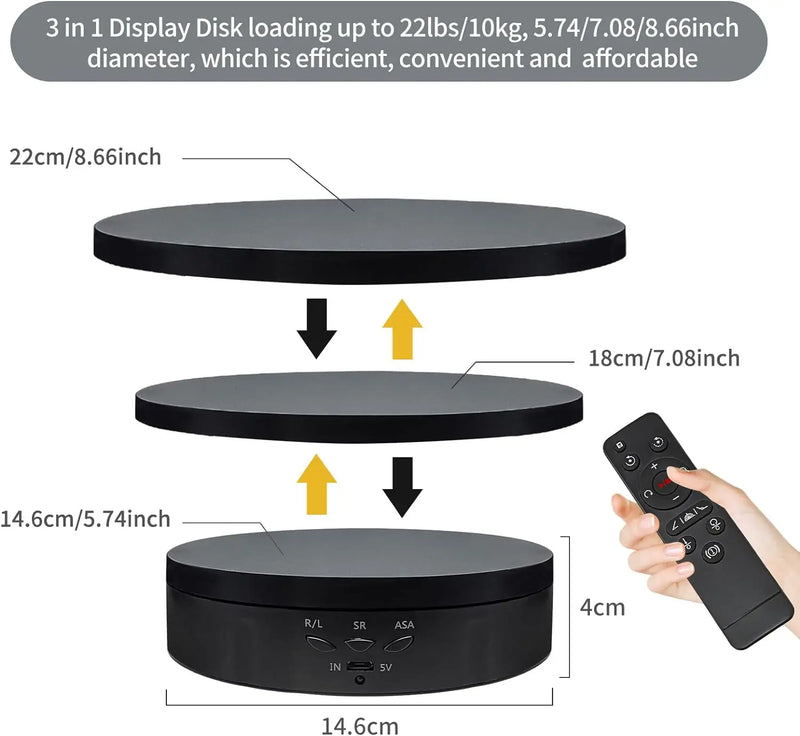 Jewelry Rotating Turntable – Remote Controlled Electric Display Stand