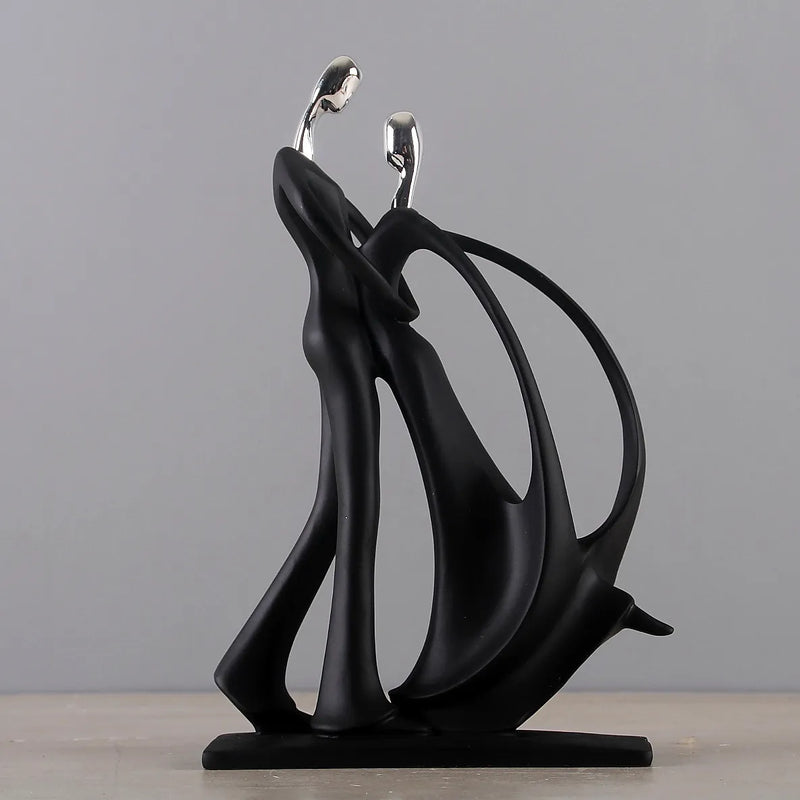Scandinavian Abstract Dancing Couple Sculptures