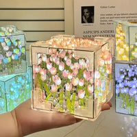 DIY Tulip Mirror Cube Lamp – Handmade Craft Night Light