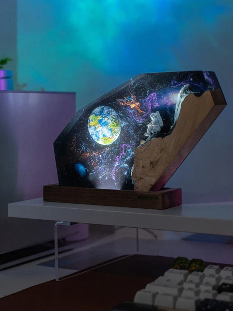 Space Explorer Resin Handcrafted LED Night Lamp