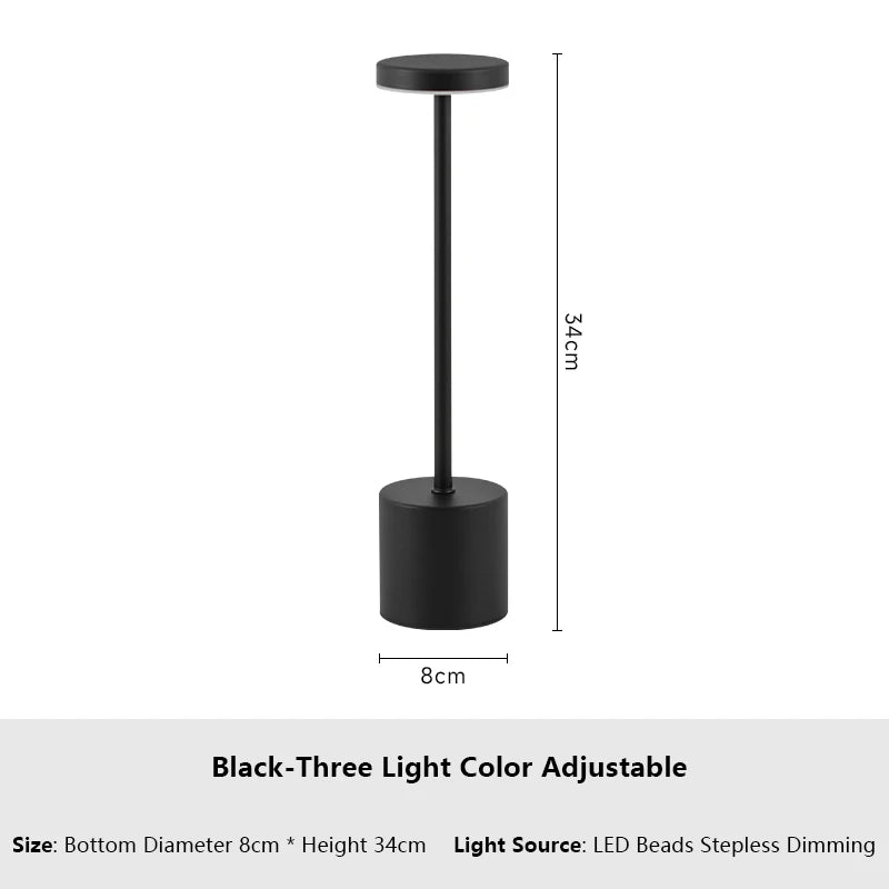 USB Rechargeable LED Table Lamp – Touch Switch with Three Colors