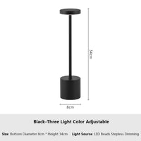 USB Rechargeable LED Table Lamp – Touch Switch with Three Colors