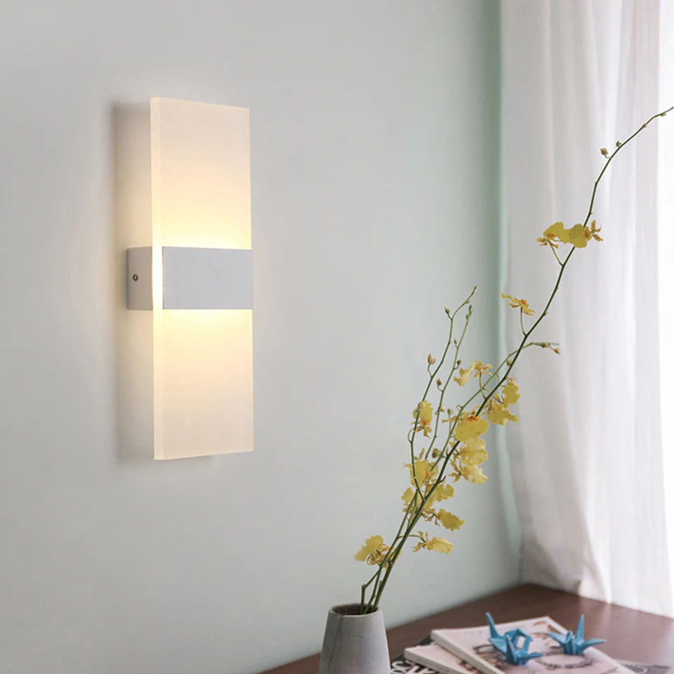 USB Rechargeable Wall Lamp – Touch & Motion Sensor with Acrylic Shade