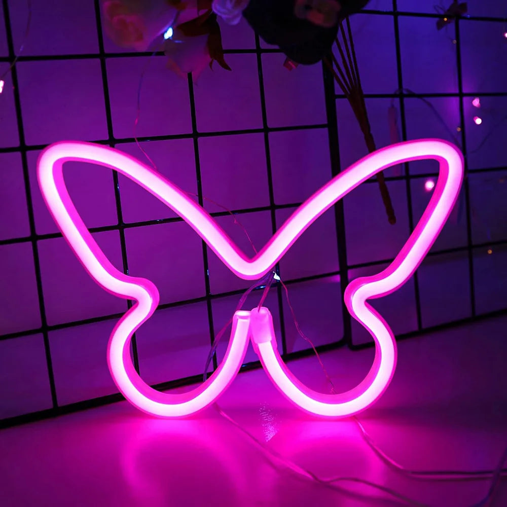 Butterfly Neon Sign – USB/Battery Powered LED Neon Light for Home Decor