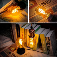 4-Pack Retro Vintage LED Filament Bulbs - Dimmable Decorative Lighting