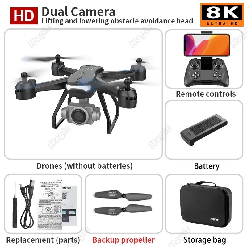 V14 Drone – 8K HD Wide Angle Camera with Dual Cameras