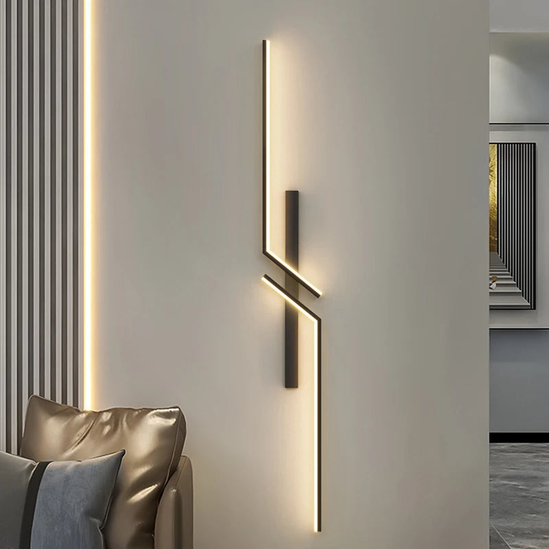 Modern Creative Strip LED Wall Light – Minimalist Bedroom Bedside Sconce