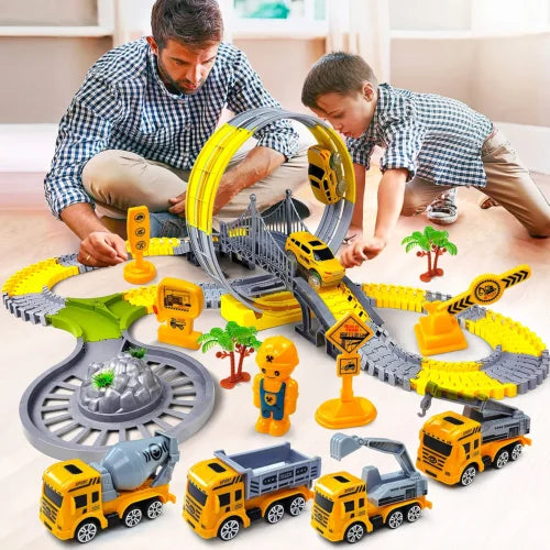 Children Engineering Building Railroad Track Set