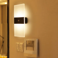 USB Rechargeable Wall Lamp – Touch & Motion Sensor with Acrylic Shade