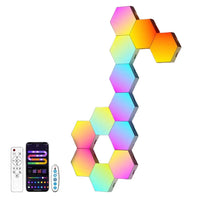 Customizable Hexagonal LED Smart Wall Panels with Audio Sync