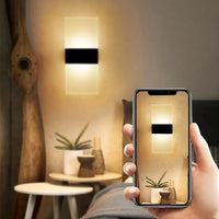 USB Rechargeable Wall Lamp – Touch & Motion Sensor with Acrylic Shade