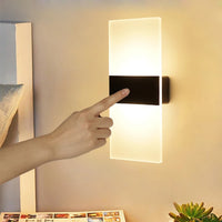 USB Rechargeable Wall Lamp – Touch & Motion Sensor with Acrylic Shade