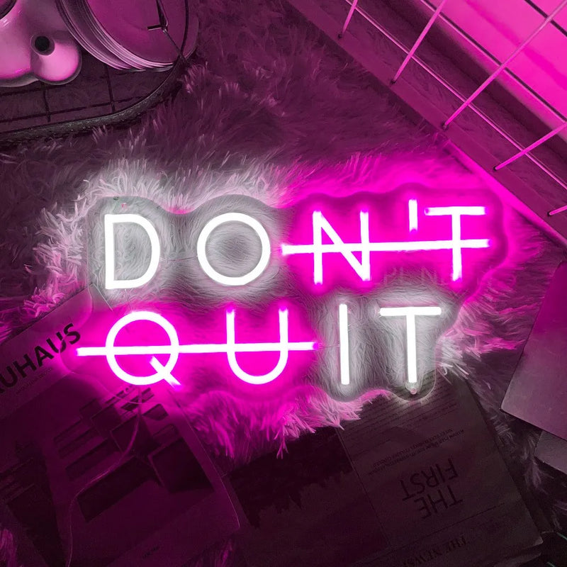 "DON'T QUIT DO IT" – LED Wall Art Motivational Neon Sign