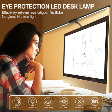 Double Head LED Desk Lamp – Dimmable USB Table Lamp with 3 Color Modes