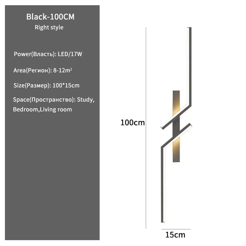 Modern Creative Strip LED Wall Light – Minimalist Bedroom Bedside Sconce