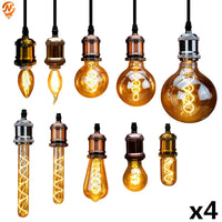 4-Pack Retro Vintage LED Filament Bulbs - Dimmable Decorative Lighting