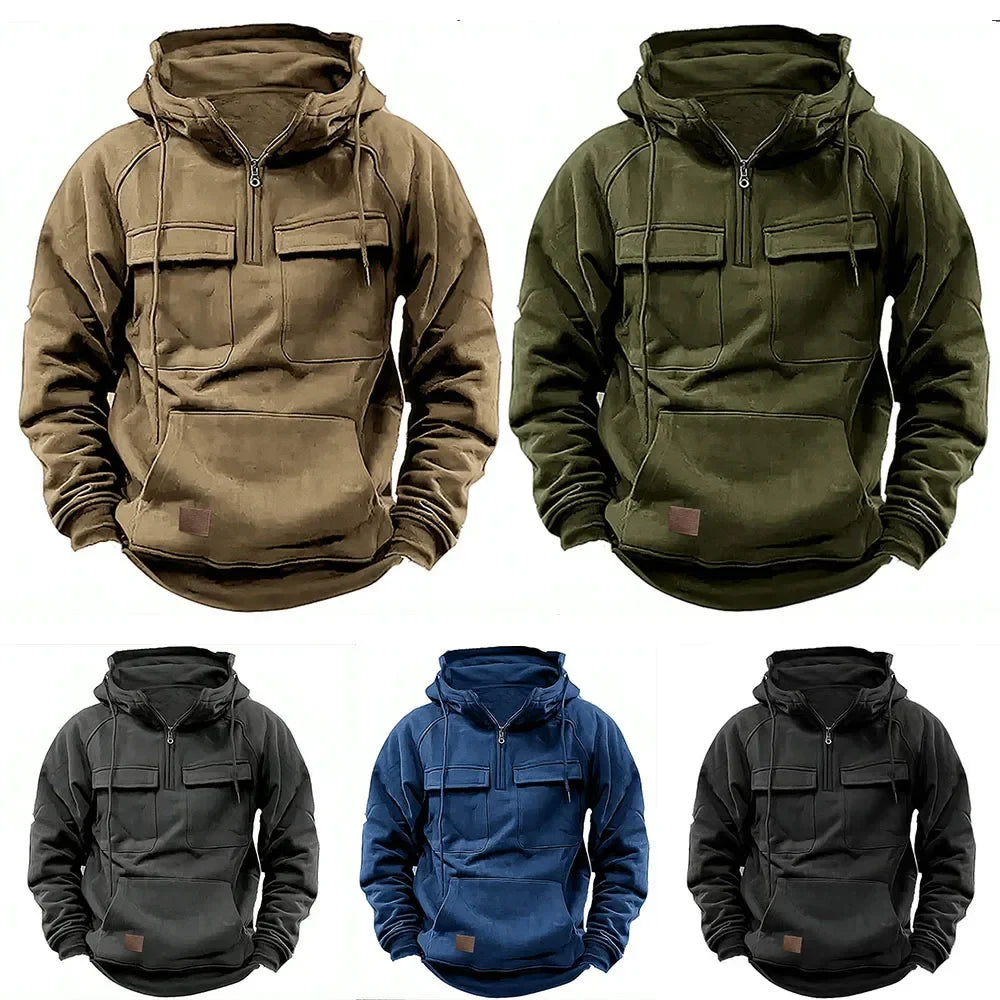 Tactical Half Zip-Up Fleece Hoodie/Jacket – Military-Grade Performance