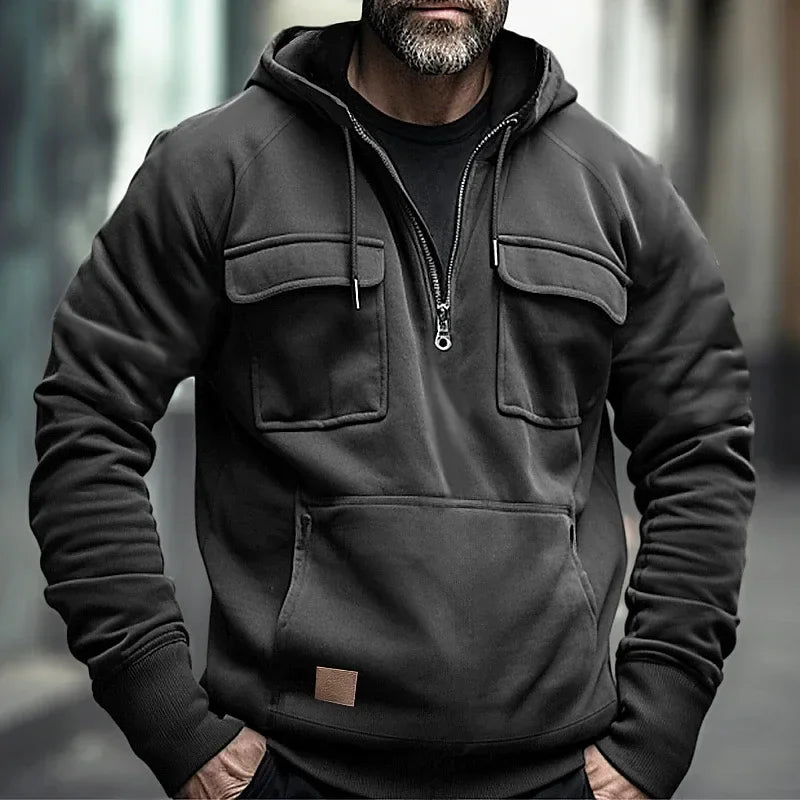 Tactical Half Zip-Up Fleece Hoodie/Jacket – Military-Grade Performance