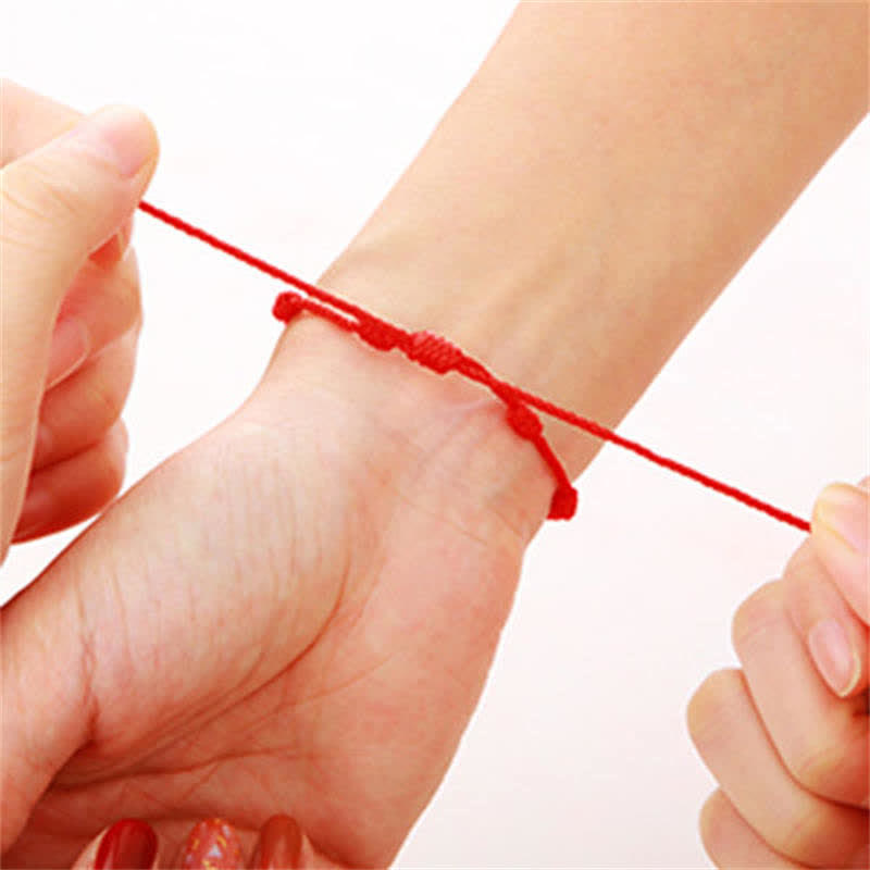 Evil Eye Seven Knot Red String Protection Bracelet (4 Pieces)