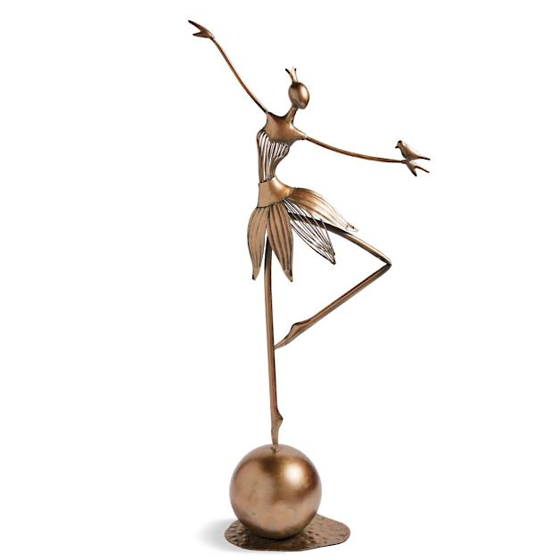 Dancing Girl Decor Metal Garden Statue