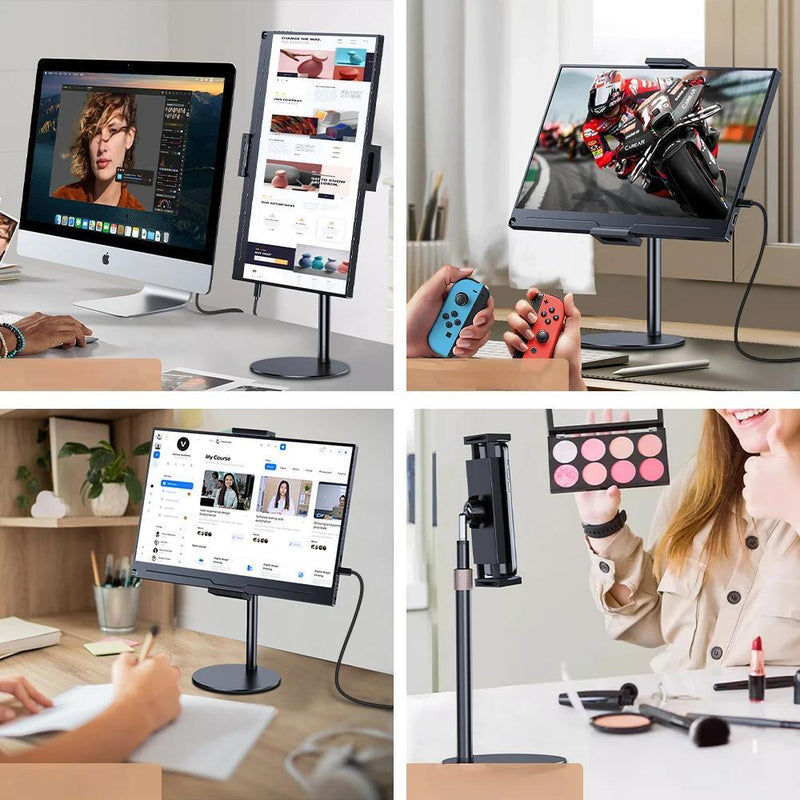 Adjustable Portable Monitor Stand – Desktop Bracket for Tablets & Phones