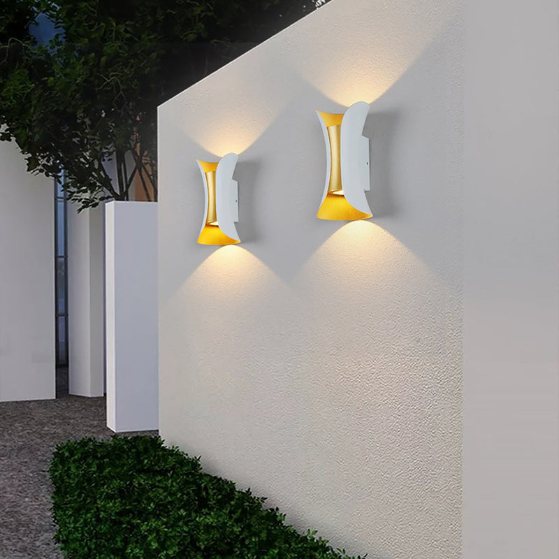 Curved LED Up and Down Lighting Waterproof Powered Outdoor LED Light