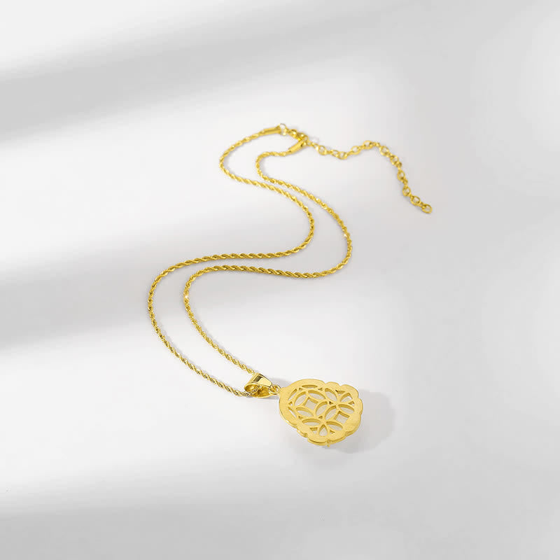 Halskettenanhänger „Lachender Buddha“ aus Jade, 18 Karat Gold gefüllt