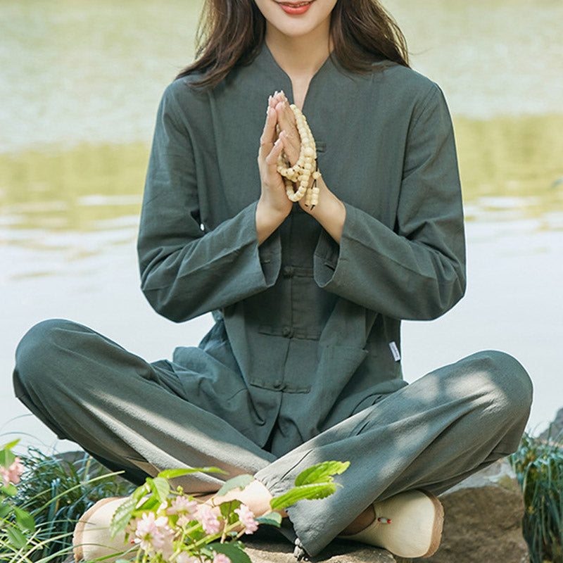Spirituelle Praxis Baumwolle Yoga Meditation Gebet Uniform Damen Set 