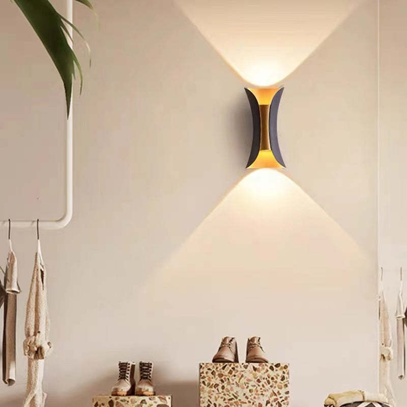 Modern LED Outdoor Wall Light Gold/White Garden/Corridor