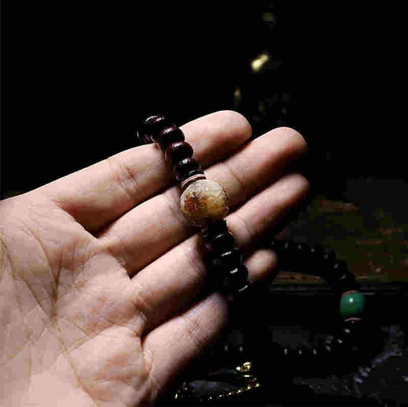 Tibet 108 Mala Beads Purple Bodhi Seed Bagua Vajra Bracelet / Necklace