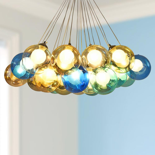 Contemporary Multi-Color Cluster Bubble Chandelier