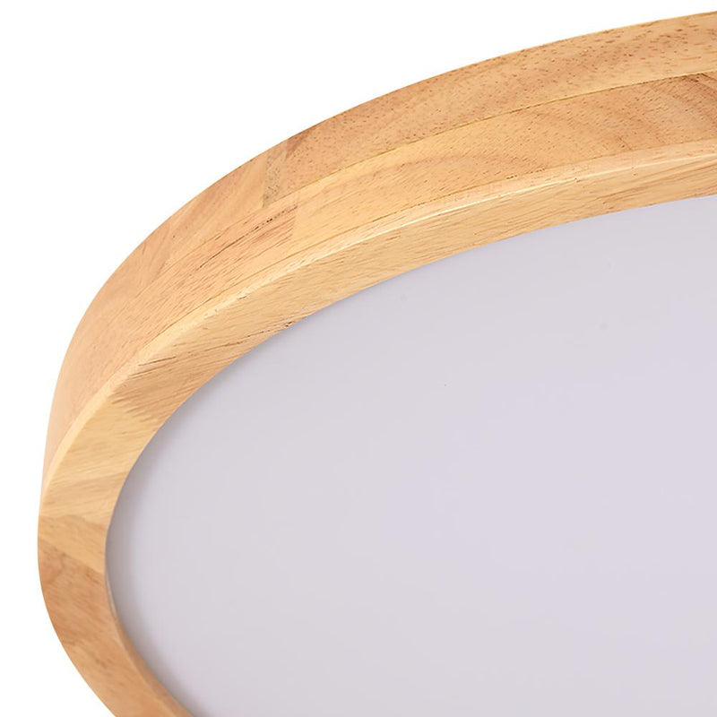 Nordic Wooden Round LED Flush Mount